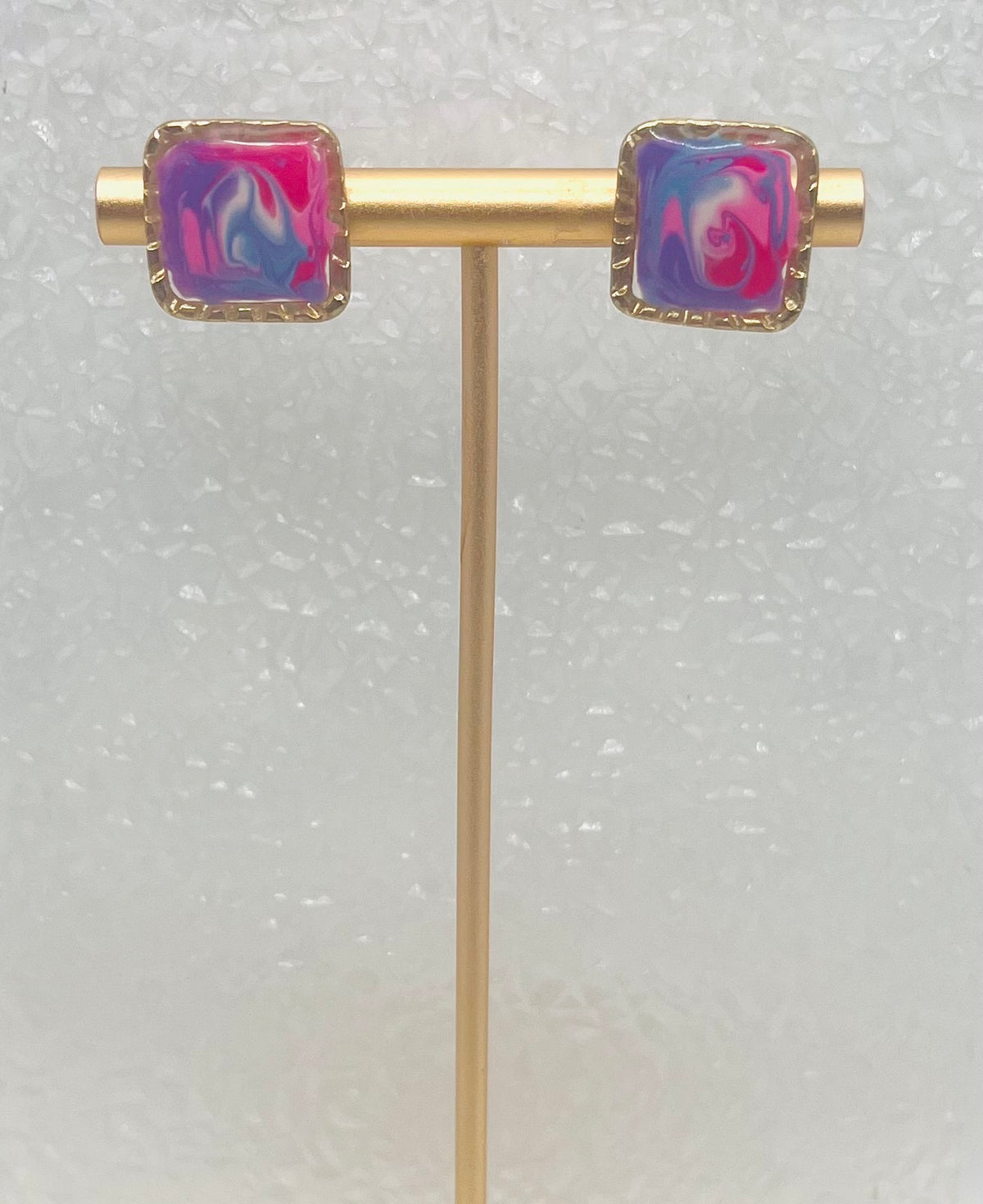 SQUARE SWIRL STUDS