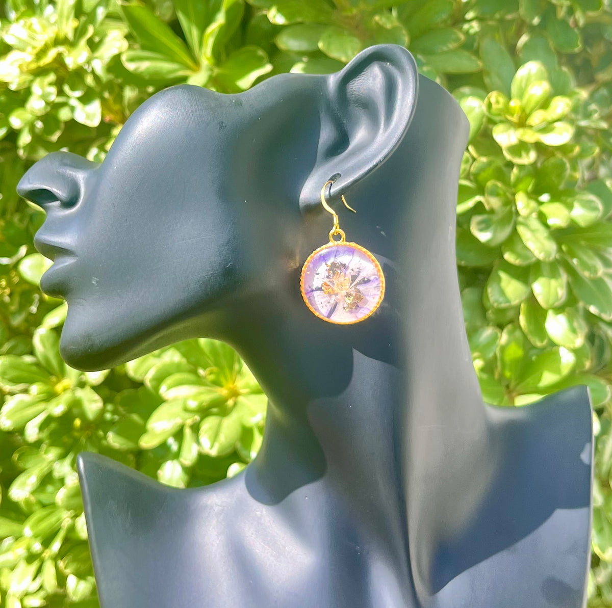 LIGHT PURPLE FLORAL DANGLES