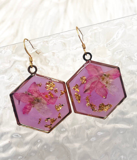 PURPLE FLORAL DANGLES