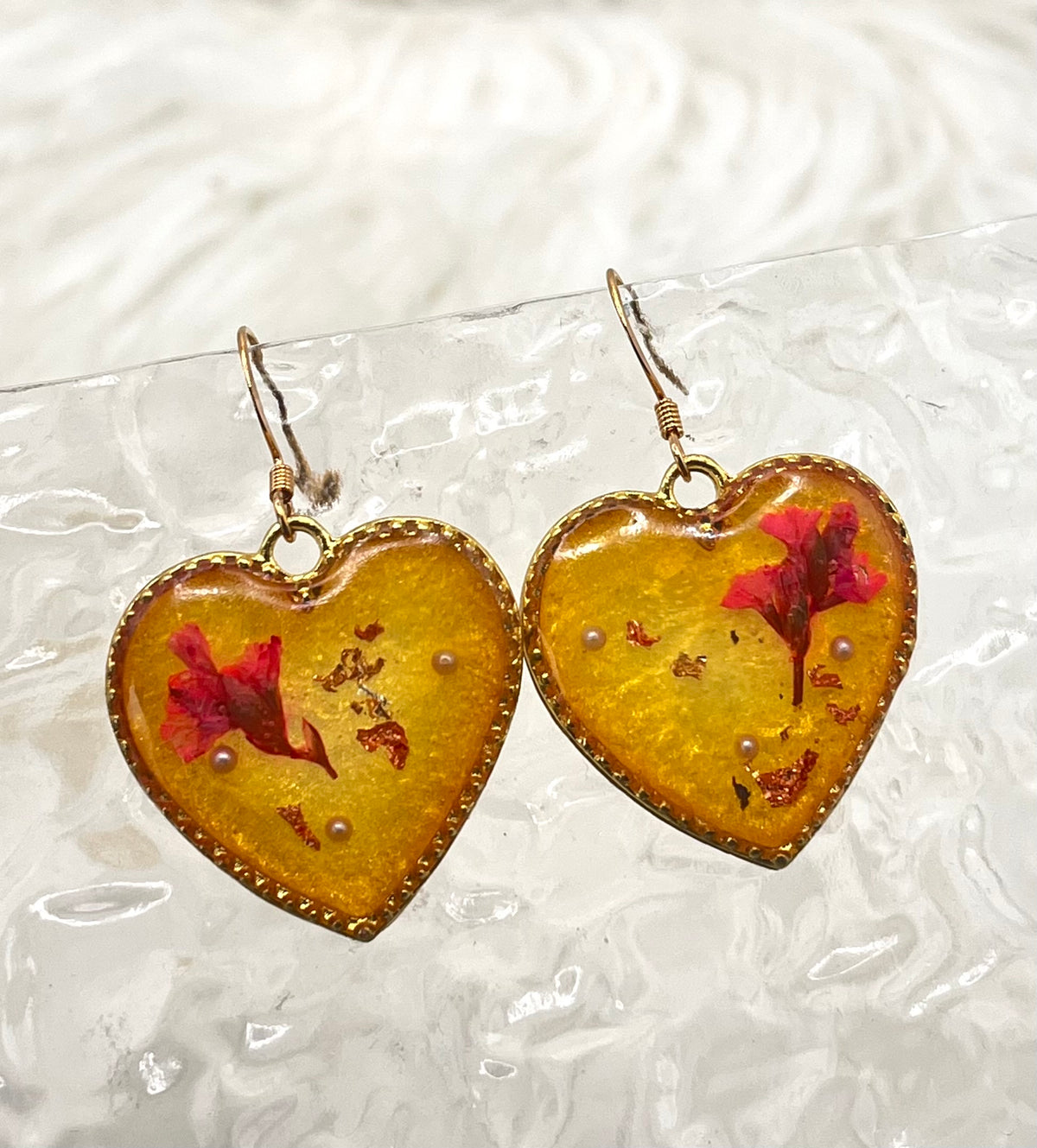 YELLOW FLORAL DANGLES