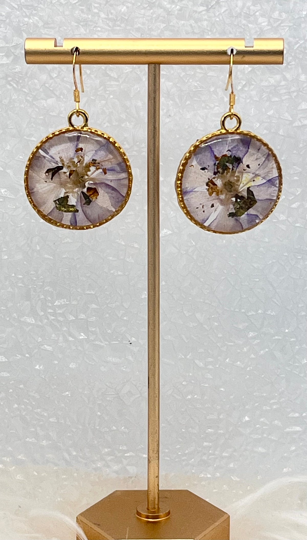LIGHT PURPLE FLORAL DANGLES