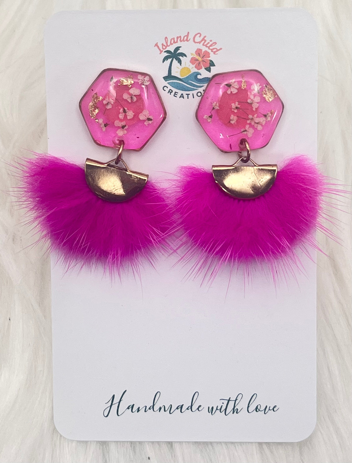FLORAL ‘PUFF’ TASSEL DANGLES