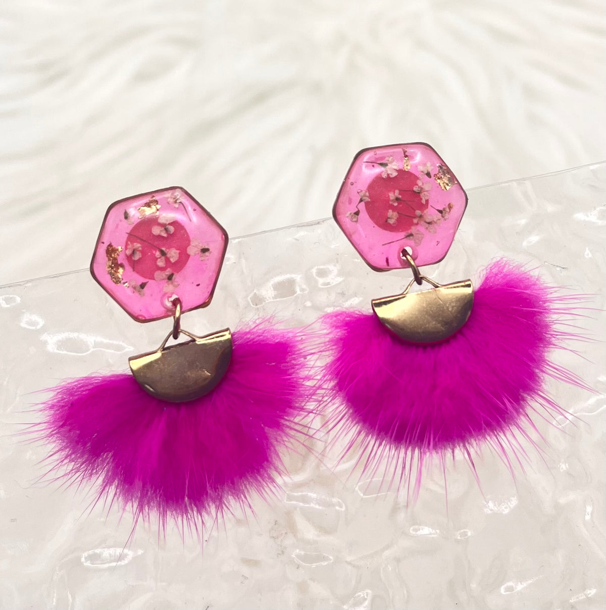 FLORAL ‘PUFF’ TASSEL DANGLES