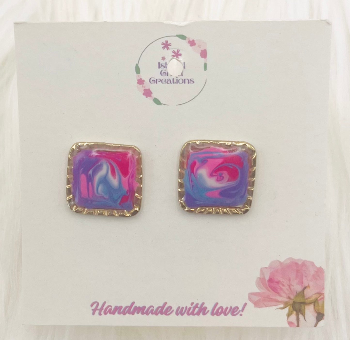 SQUARE SWIRL STUDS