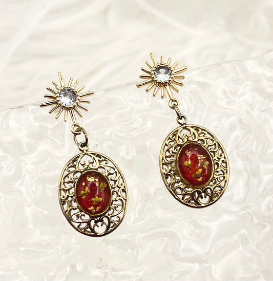 VINTAGE COPPER FLORAL DANGLES