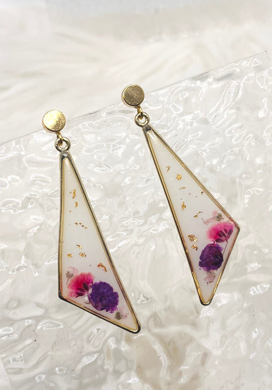 TRIANGLE FLORAL DANGLES