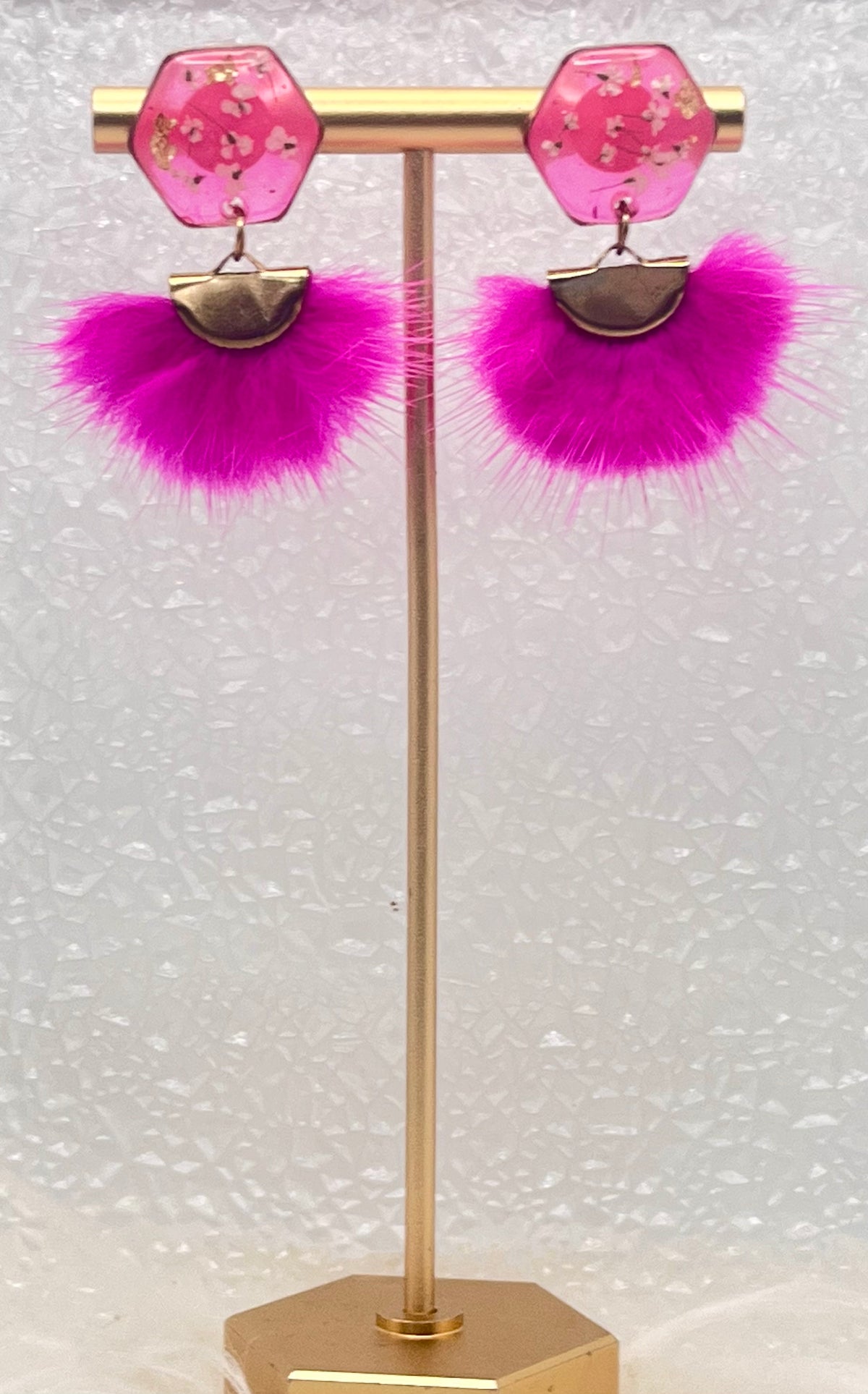 FLORAL ‘PUFF’ TASSEL DANGLES