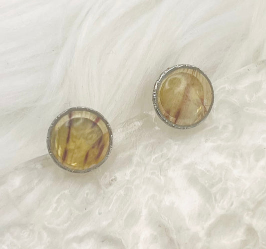 LIGHT YELLOW FLORAL STUDS