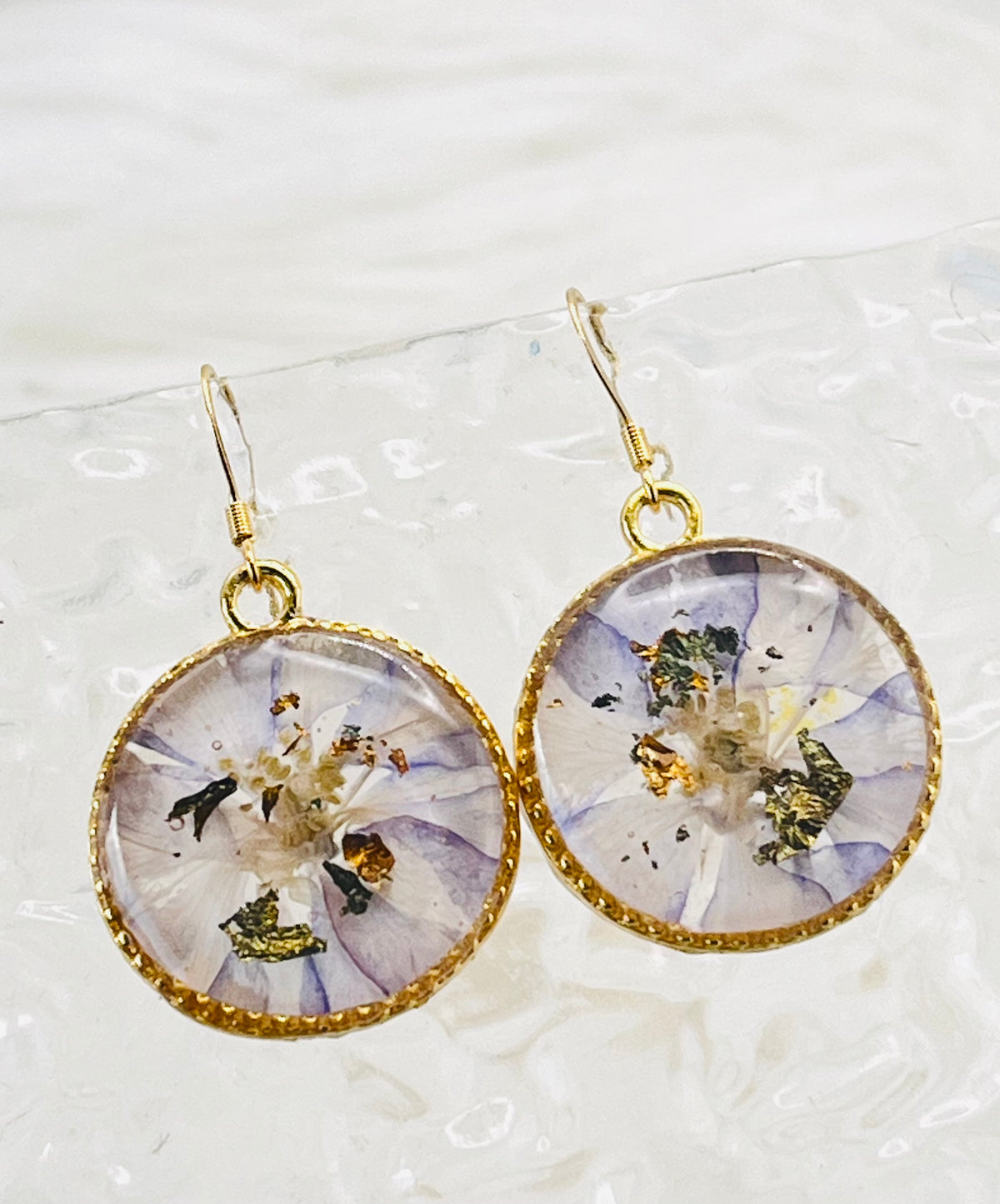 LIGHT PURPLE FLORAL DANGLES