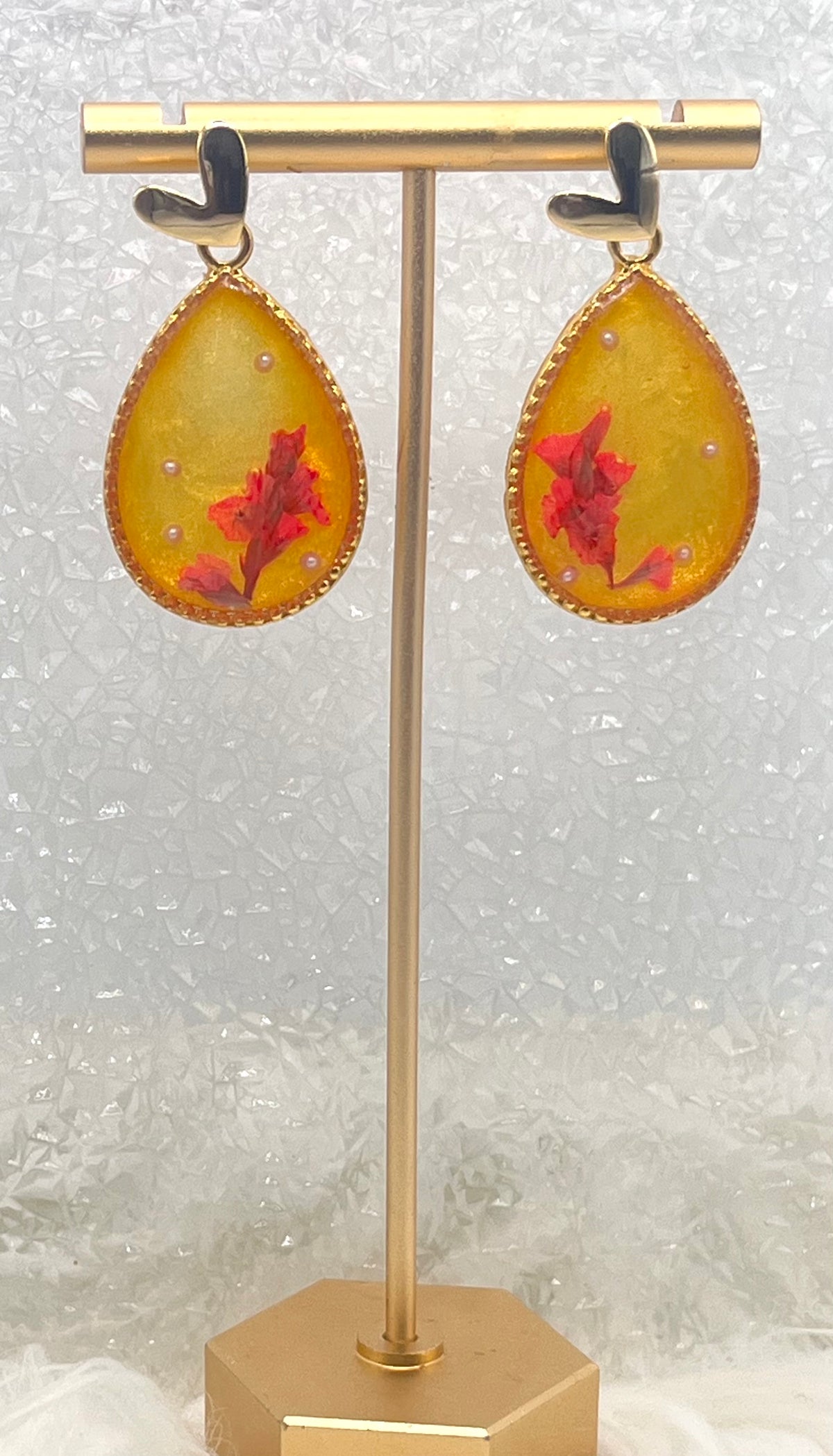 YELLOW FLORAL DANGLES