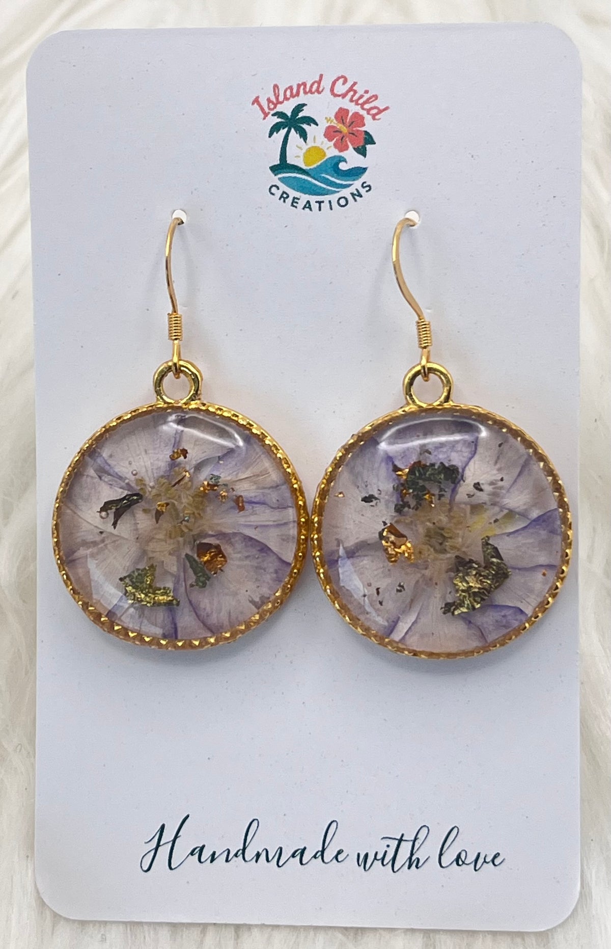 LIGHT PURPLE FLORAL DANGLES