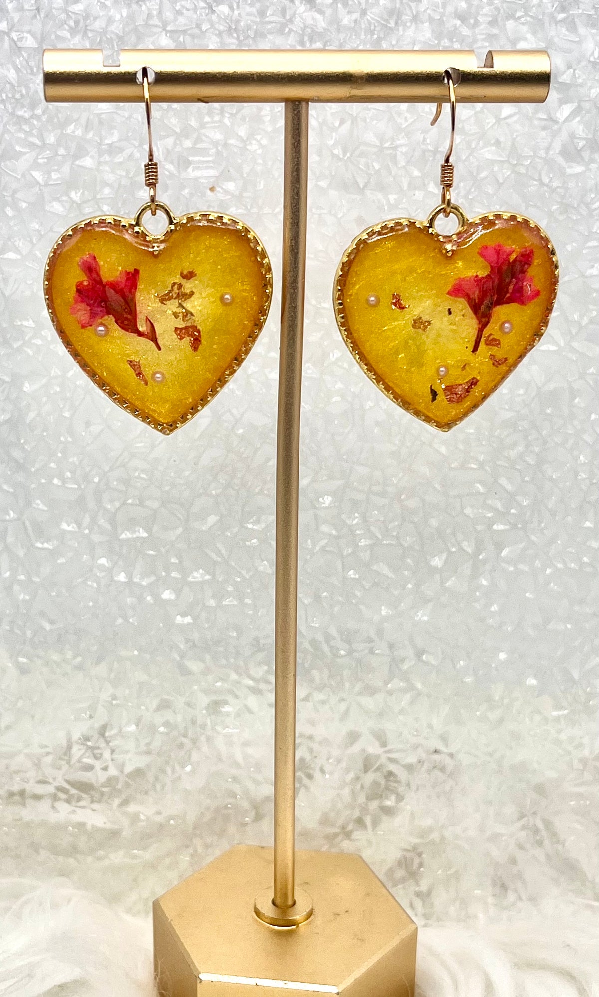 YELLOW FLORAL DANGLES