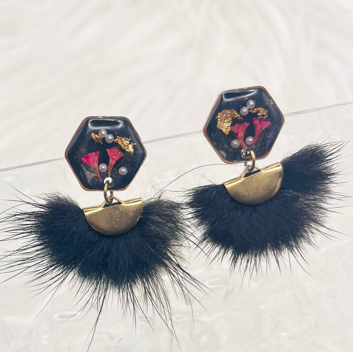 FLORAL ‘PUFF’ TASSEL DANGLES
