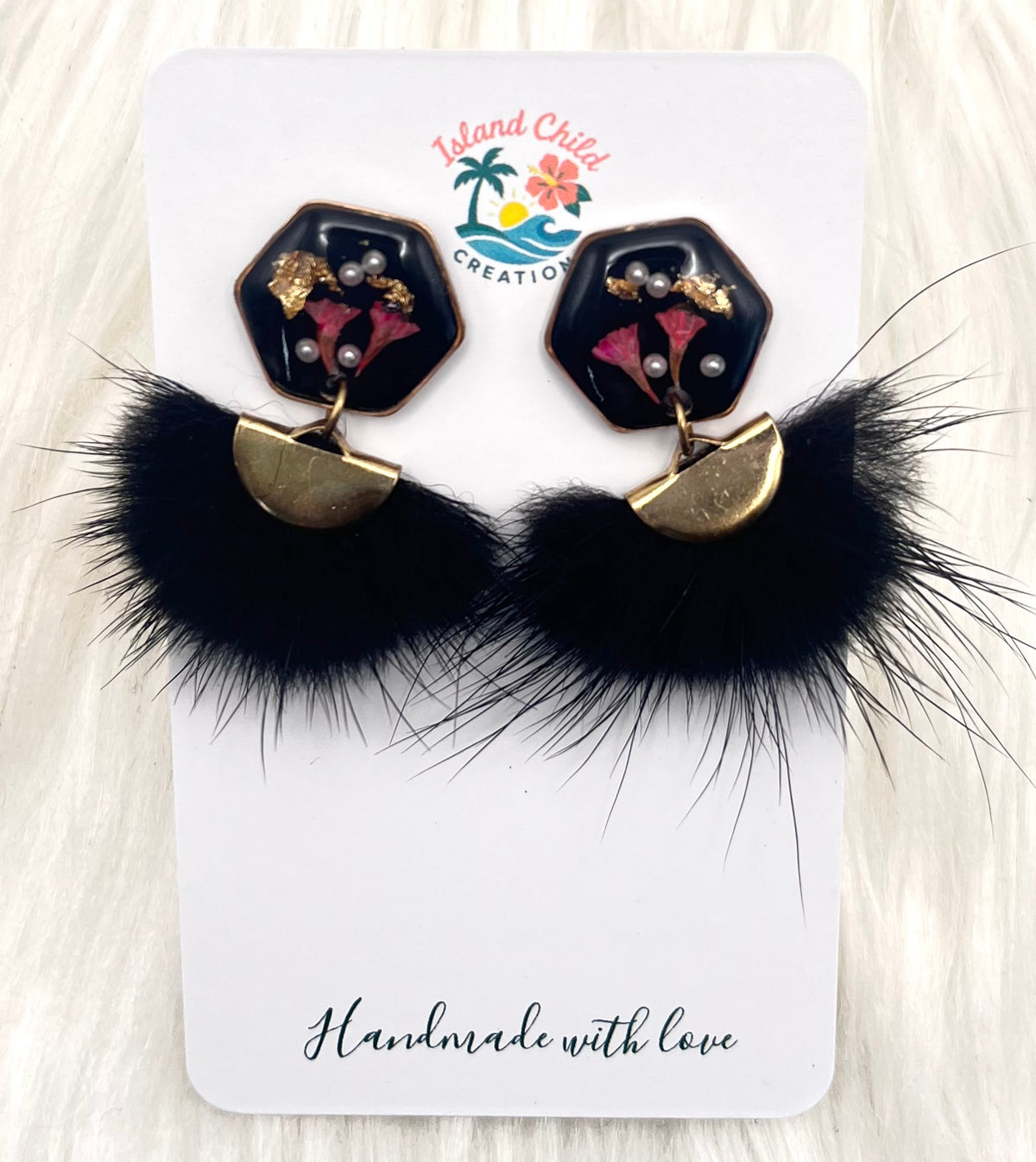 FLORAL ‘PUFF’ TASSEL DANGLES