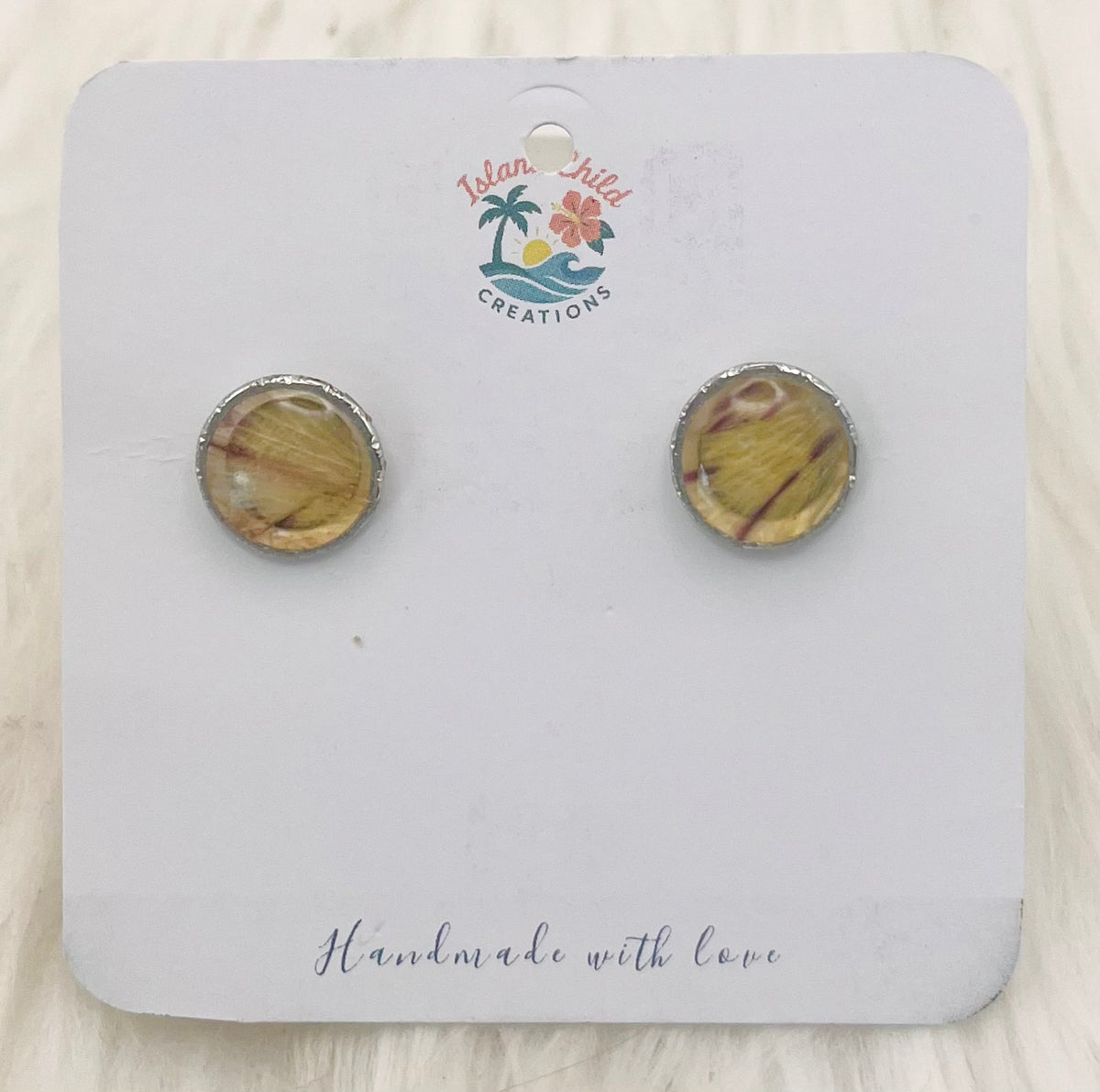LIGHT YELLOW FLORAL STUDS